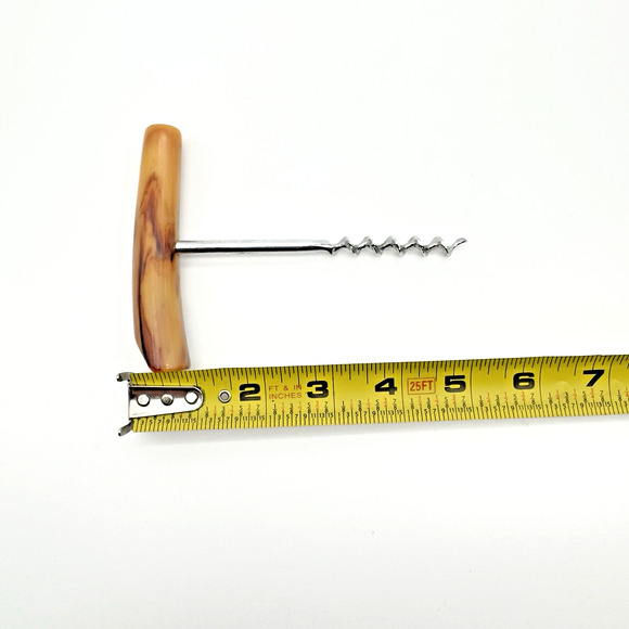 Vintage Corkscrew Bakelite Handle Marbled Butterscotch MCM Wine Opener Barware - Picture 5 of 7